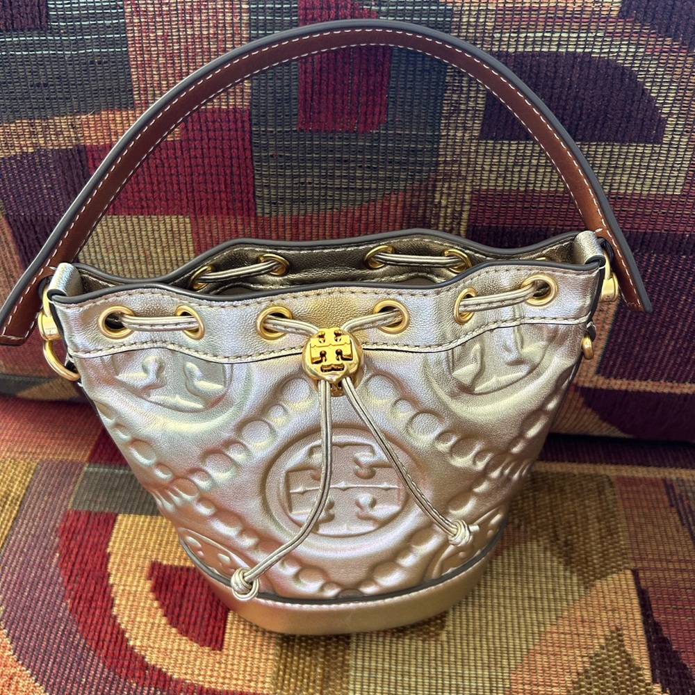 Tory Burch, mini T monogram bucket bag